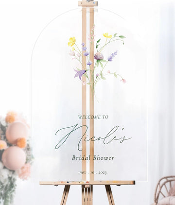 Charming Floral Bridal Shower Welcome Sign - Customizable SpeedyOrders