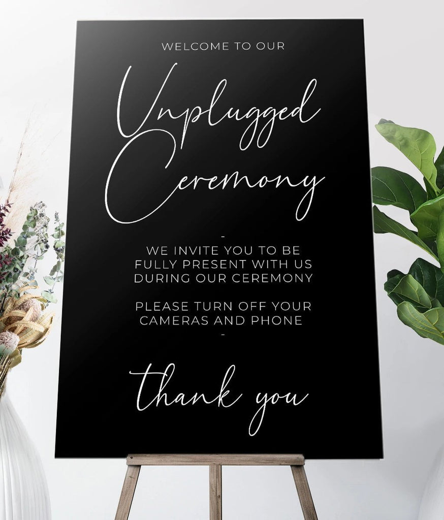 Unique Custom Unplugged Wedding Sign SpeedyOrders