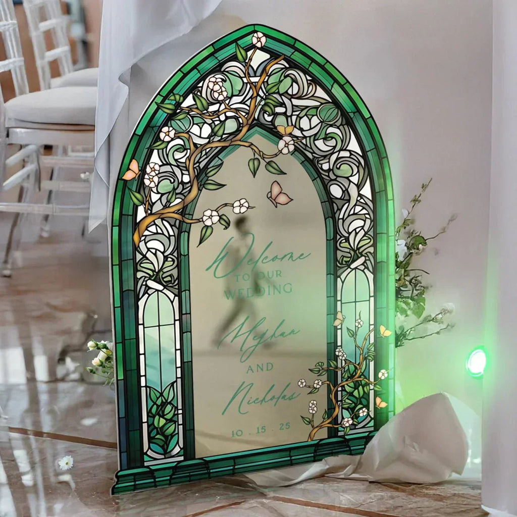 Custom Stained Glass Wedding Signs Unique Ceremony Decor - SpeedyOrders