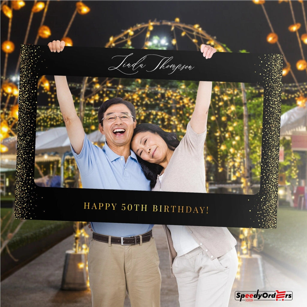 50th Birthday Photo Booth Frame, 50 Birthday Selfie Frame - SpeedyOrders