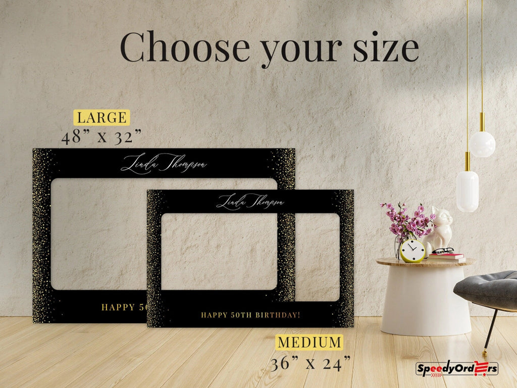 50th Birthday Photo Booth Frame, 50 Birthday Selfie Frame - SpeedyOrders