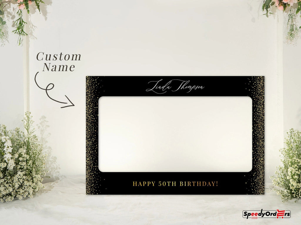 50th Birthday Photo Booth Frame, 50 Birthday Selfie Frame - SpeedyOrders