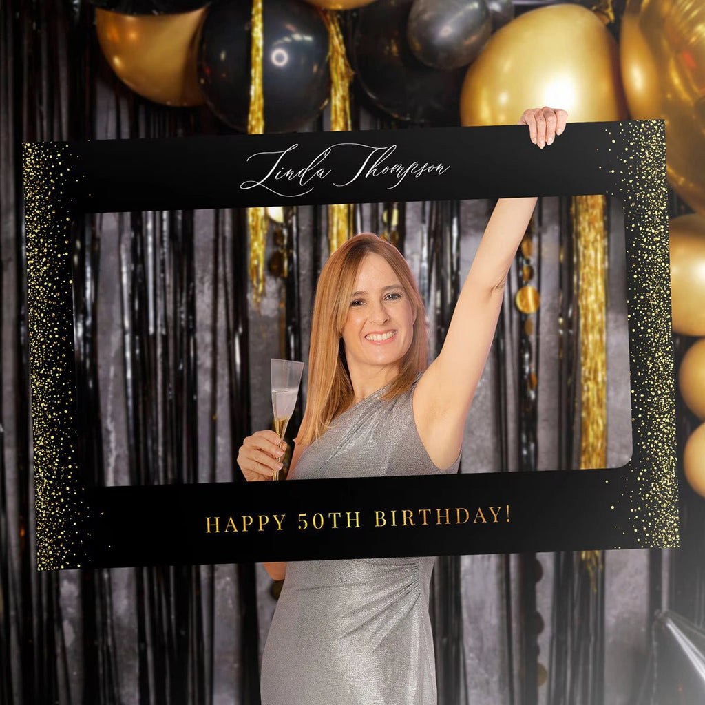 50th Birthday Photo Booth Frame, 50 Birthday Selfie Frame - SpeedyOrders