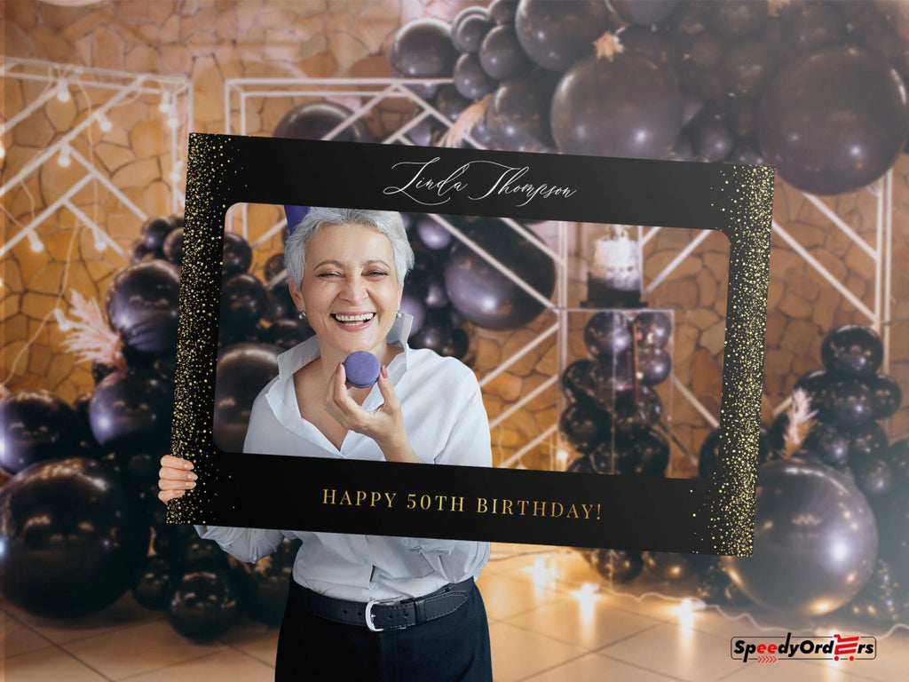 50th Birthday Photo Booth Frame, 50 Birthday Selfie Frame - SpeedyOrders