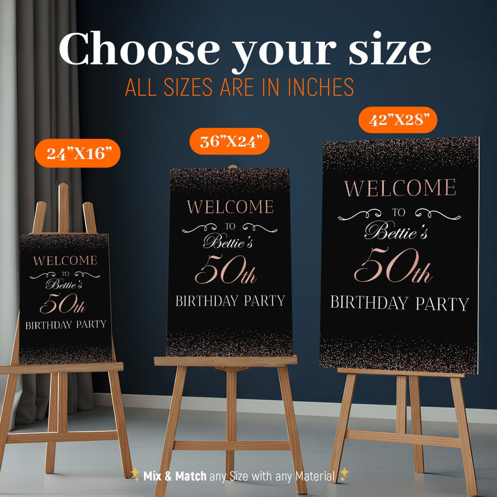 50th Birthday Welcome Sign - SpeedyOrders