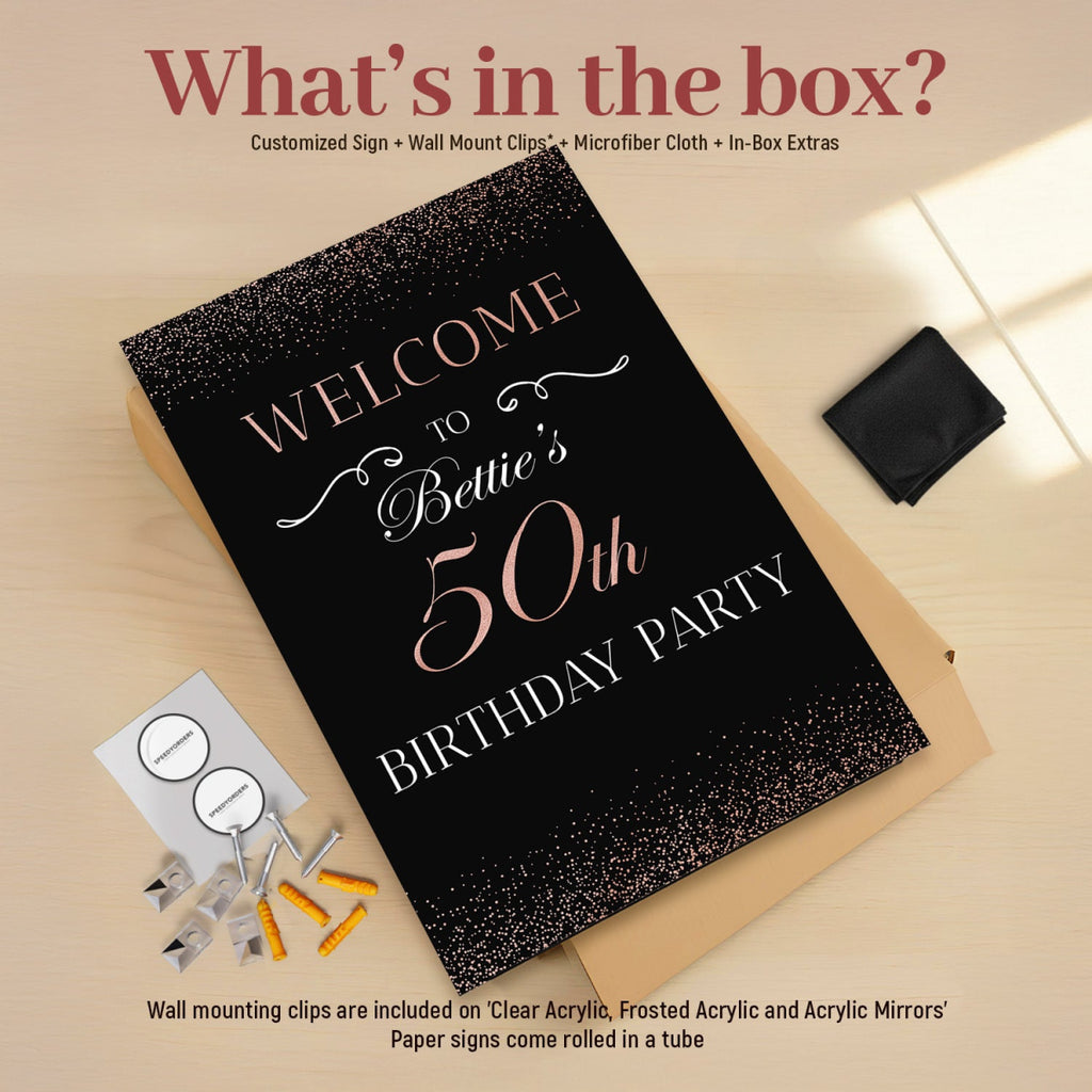 50th Birthday Welcome Sign - SpeedyOrders