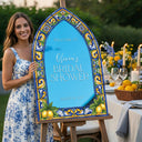 Bridal Shower Sign - Blue Tiles