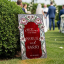 Pink Floral Stained Glass Wedding Sign