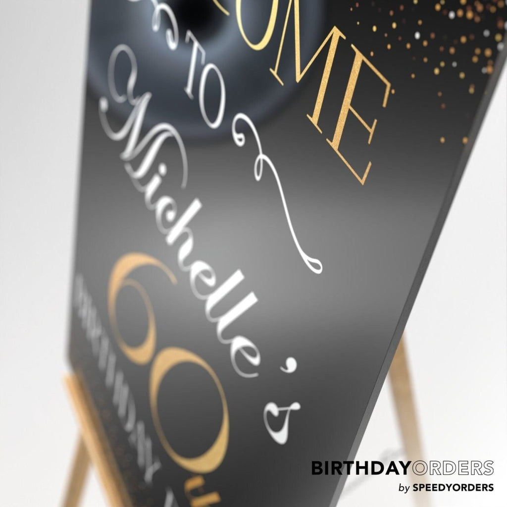 60th Birthday Sign, Welcome Sign for 60th Birthday Party - SpeedyOrders