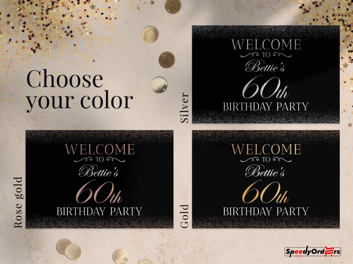 60th Sign Personalized 60th Birthday Welcome Sign | SpeedyOrders