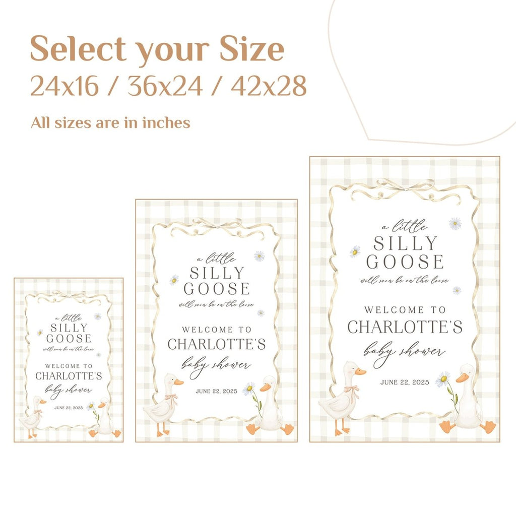 A Little Goose Will Soon Be On The Loose Sign, Frosted Acrylic Goose Baby Shower Sign - SpeedyOrders