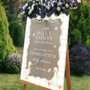 A Little Goose Will Soon Be On The Loose Sign, Frosted Acrylic Goose Baby Shower Sign - SpeedyOrders