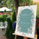 A Little Wildflower Is On The Way Baby Shower Sign, Teal Wildflowers Baby Shower Welcome Sign - SpeedyOrders