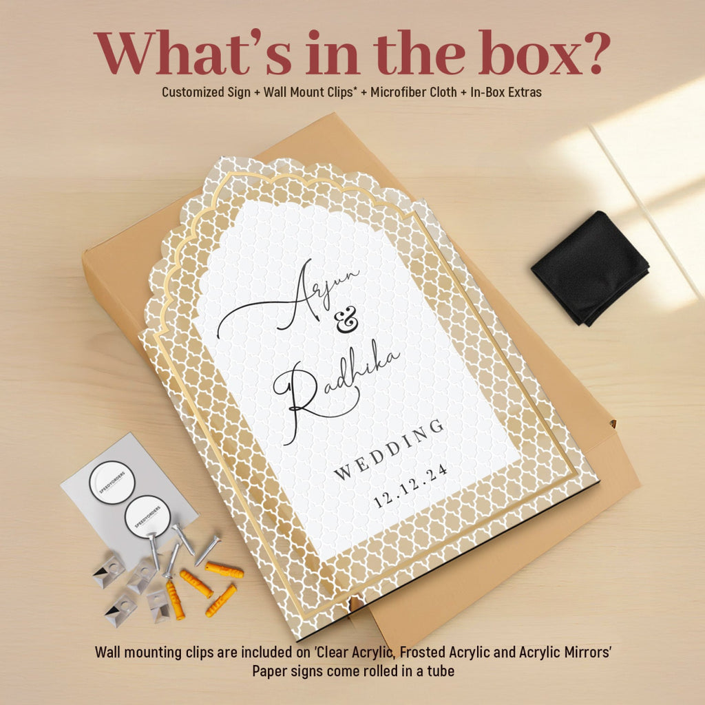 Acrylic Indian Wedding Sign, Indian Wedding Welcome Sign - SpeedyOrders