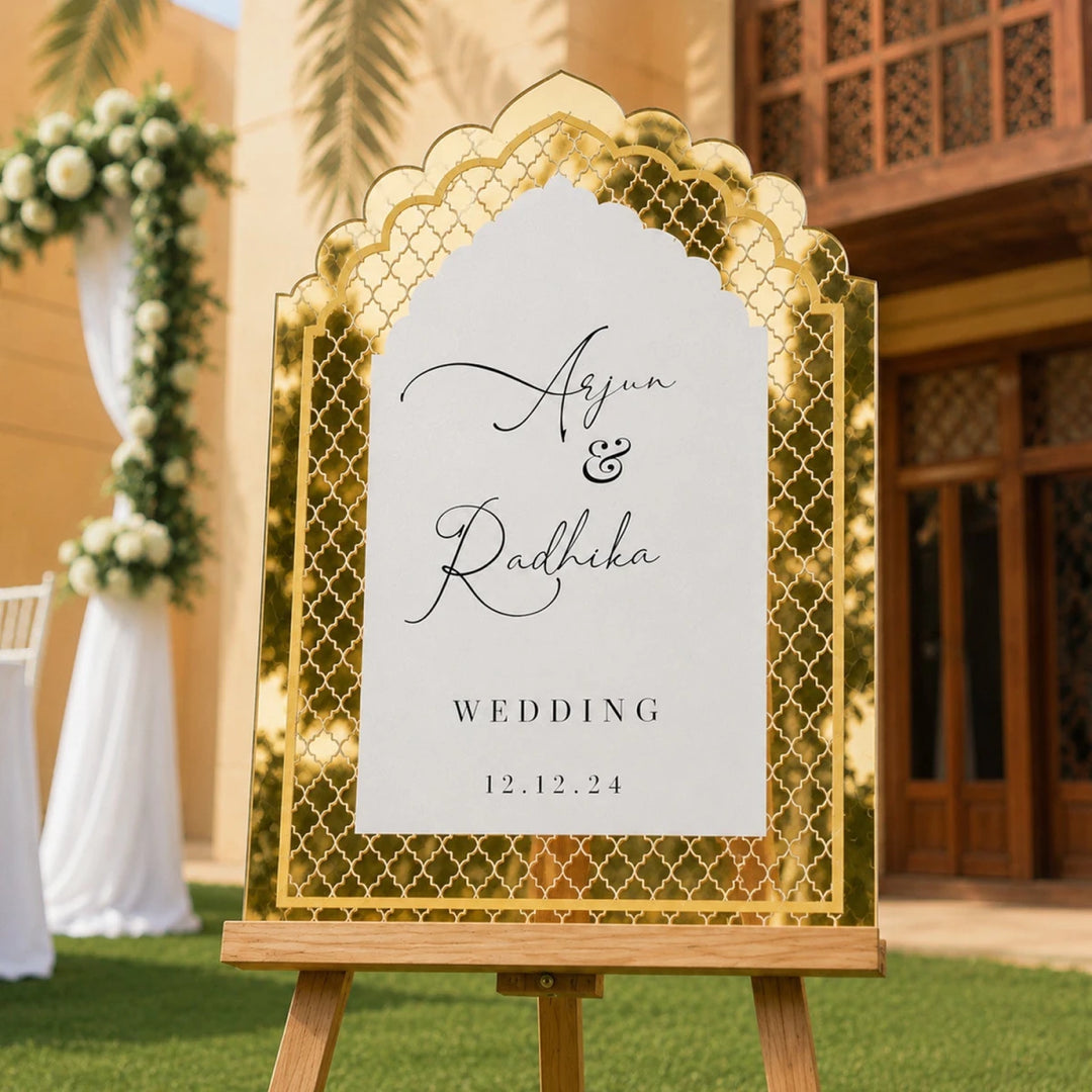 Acrylic Indian Wedding Sign, Indian Wedding Welcome Sign - SpeedyOrders