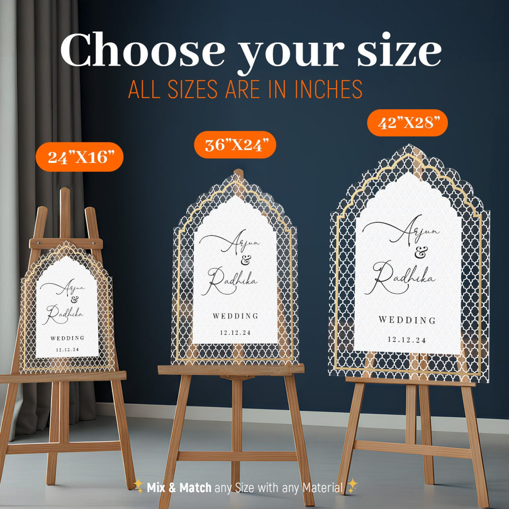 Acrylic Indian Wedding Sign, Indian Wedding Welcome Sign - SpeedyOrders