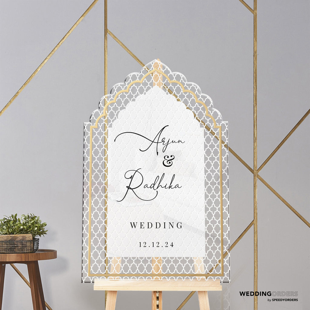 Acrylic Indian Wedding Sign, Indian Wedding Welcome Sign - SpeedyOrders