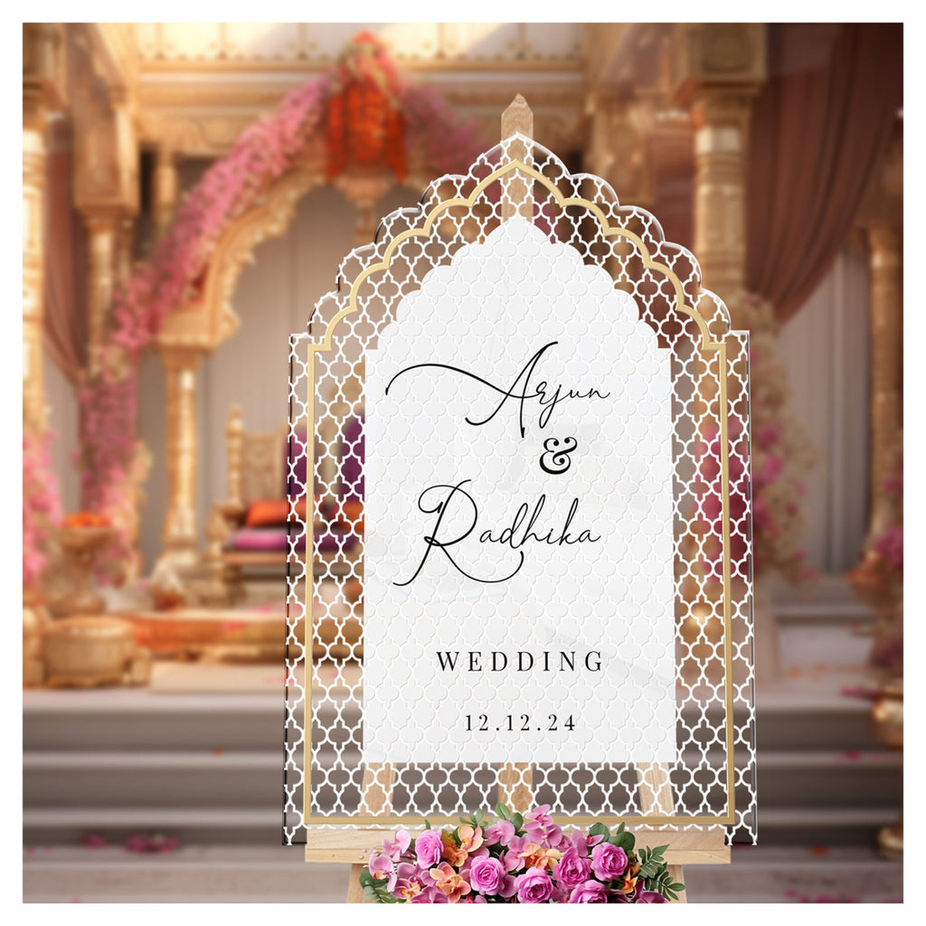 Acrylic Indian Wedding Sign, Indian Wedding Welcome Sign - SpeedyOrders