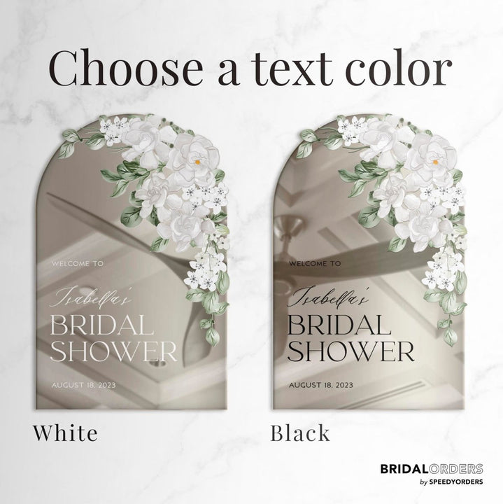 Silver Mirror Bridal Shower Sign · Custom Acrylic | SpeedyOrders