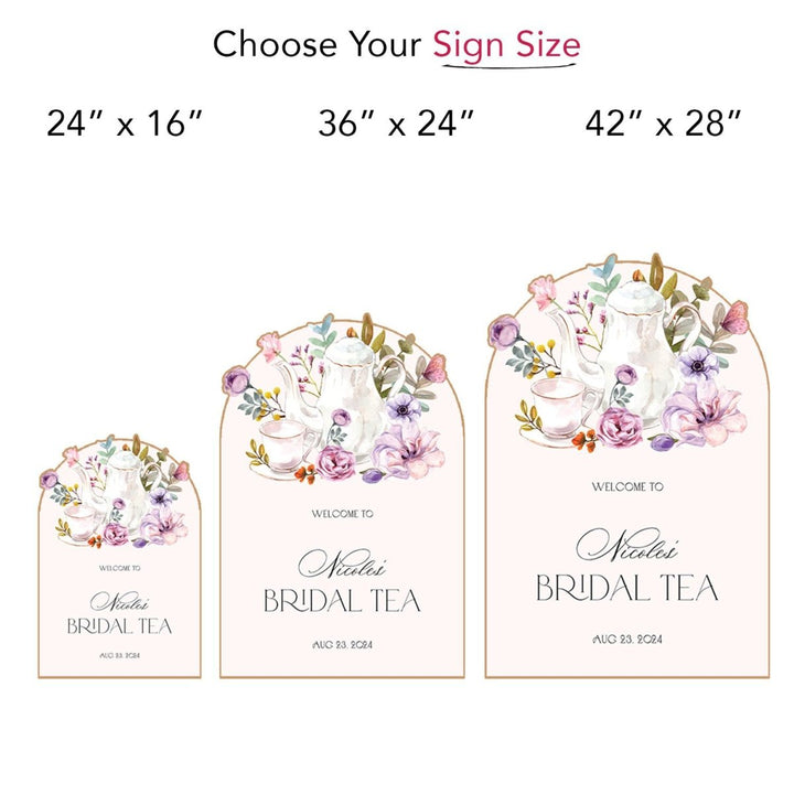 Arch Teapot Floral Bridal Shower Sign – SpeedyOrders