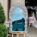 Acrylic Stained Glass Wedding Sign, Arched Vine Wedding Welcome Sign - SpeedyOrders