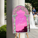 Acrylic Stained Glass Wedding Sign, Arched Vine Wedding Welcome Sign - SpeedyOrders