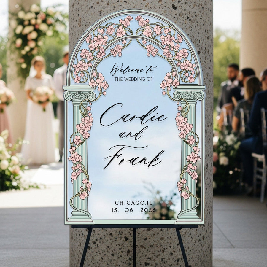 Arched Vine Wedding Welcome Sign – SpeedyOrders