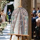 Acrylic Stained Glass Wedding Sign, Arched Vine Wedding Welcome Sign - SpeedyOrders