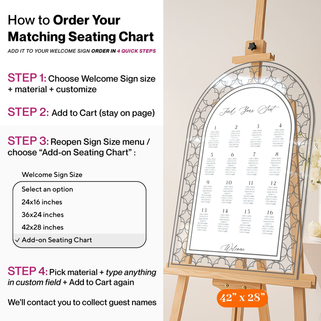 Acrylic Wedding Sign, Mirror Wedding Welcome Sign, Frosted Wedding Entrance Sign - SpeedyOrders