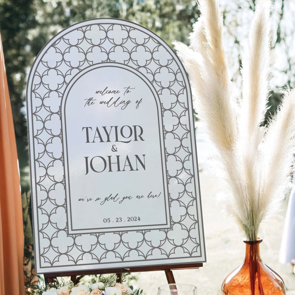 Acrylic Wedding Sign, Mirror Wedding Welcome Sign, Frosted Wedding Entrance Sign - SpeedyOrders