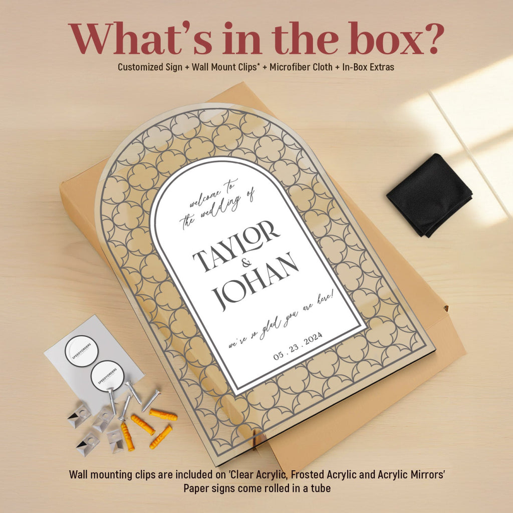 Acrylic Wedding Sign, Mirror Wedding Welcome Sign, Frosted Wedding Entrance Sign - SpeedyOrders