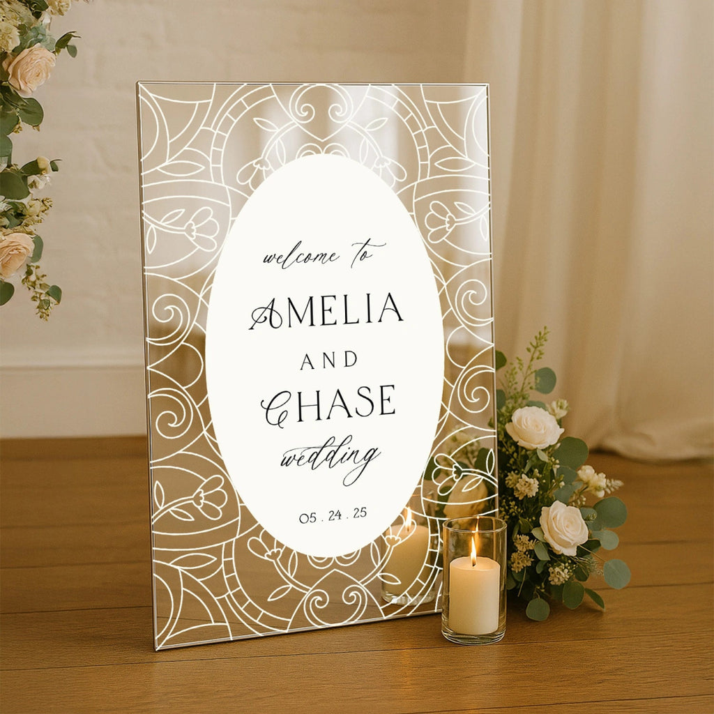 Acrylic Wedding Sign, Stained Glass Wedding Welcome Sign - SpeedyOrders