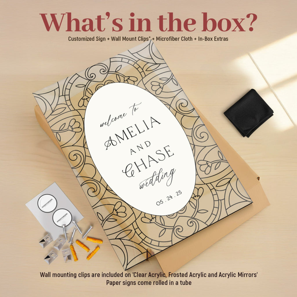 Acrylic Wedding Sign, Stained Glass Wedding Welcome Sign - SpeedyOrders