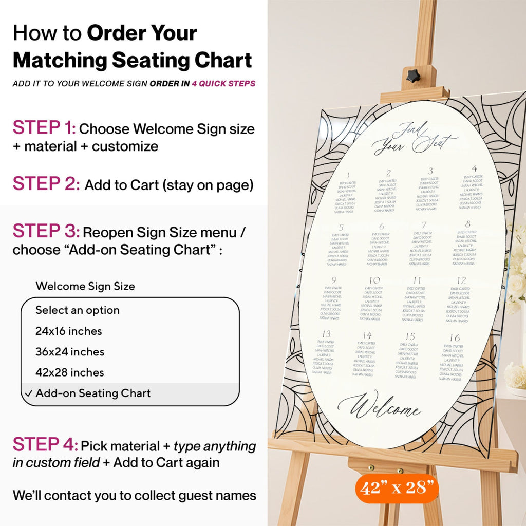 Acrylic Wedding Sign, Stained Glass Wedding Welcome Sign - SpeedyOrders