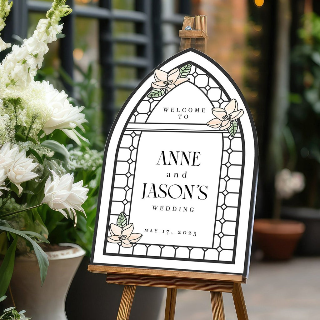 Acrylic Wedding Welcome Sign, Stained Glass Wedding Sign - SpeedyOrders