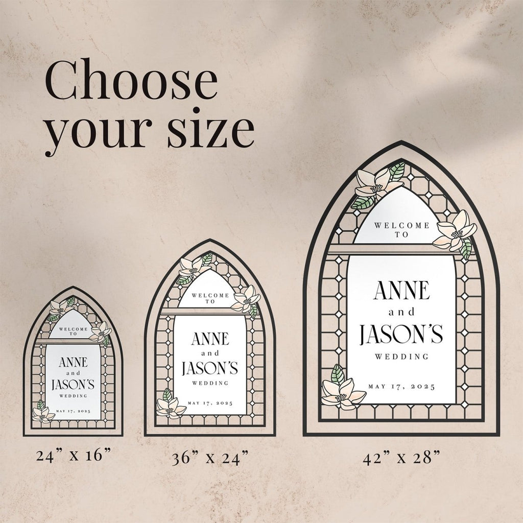 Acrylic Wedding Welcome Sign, Stained Glass Wedding Sign - SpeedyOrders