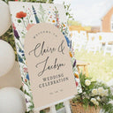 Acrylic Wildflowers Wedding Sign, Custom Wildflower Wedding Celebration Welcome Signs - SpeedyOrders