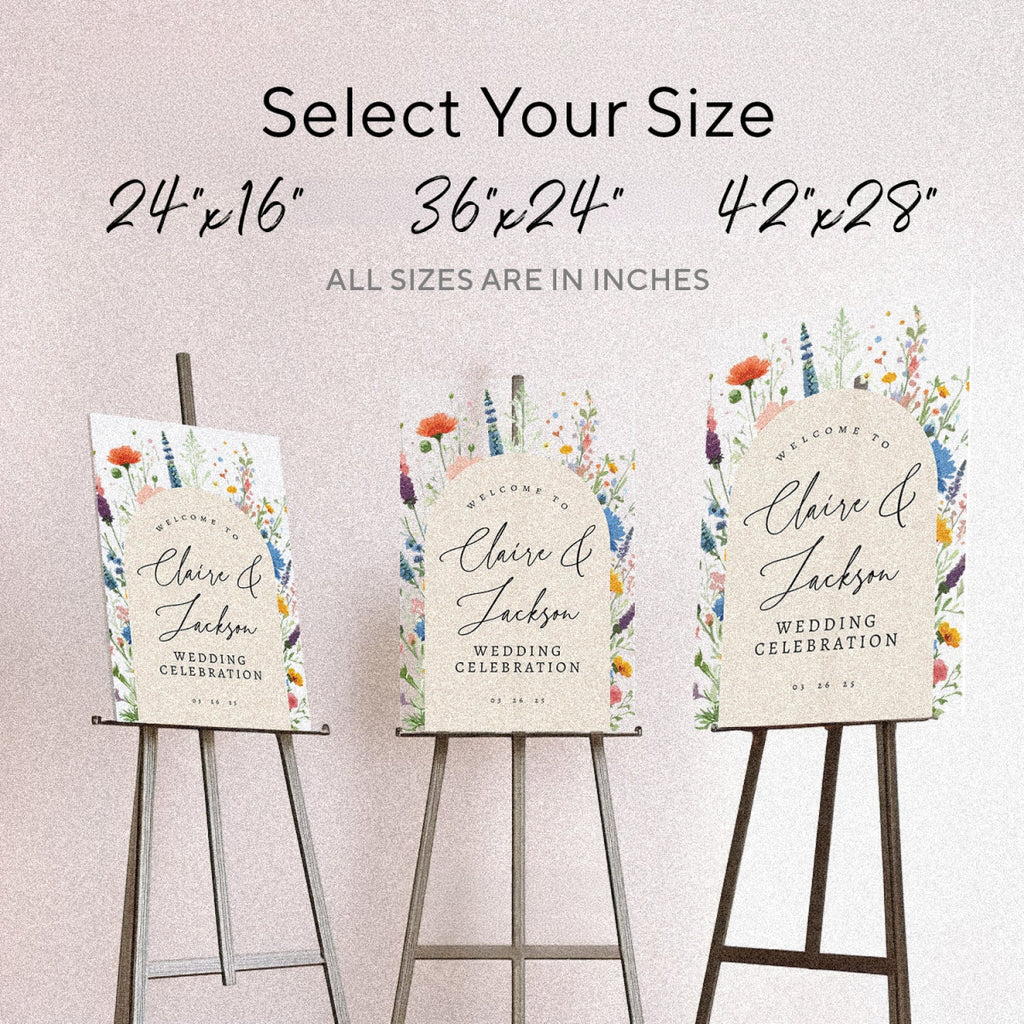 Acrylic Wildflowers Wedding Sign, Custom Wildflower Wedding Celebration Welcome Signs - SpeedyOrders