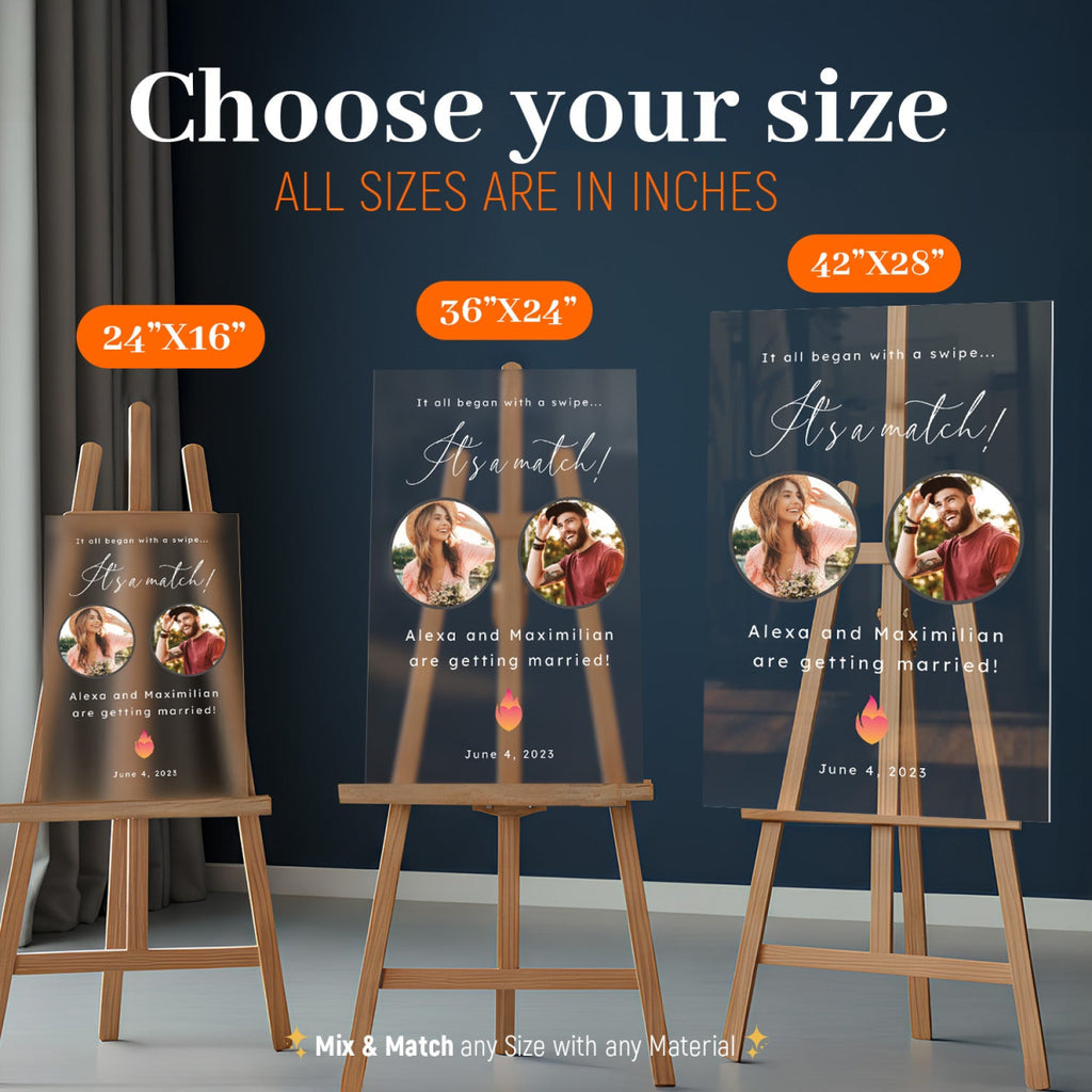 All Because Two People Swiped Right Wedding Sign, Custom Online Dating Wedding Welcome Sign - SpeedyOrders