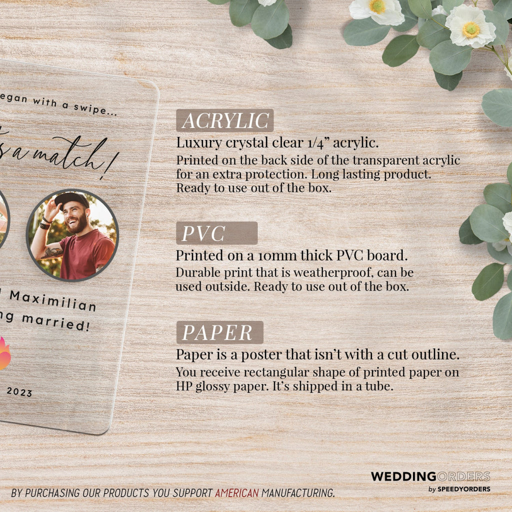 All Because Two People Swiped Right Wedding Sign, Custom Online Dating Wedding Welcome Sign - SpeedyOrders