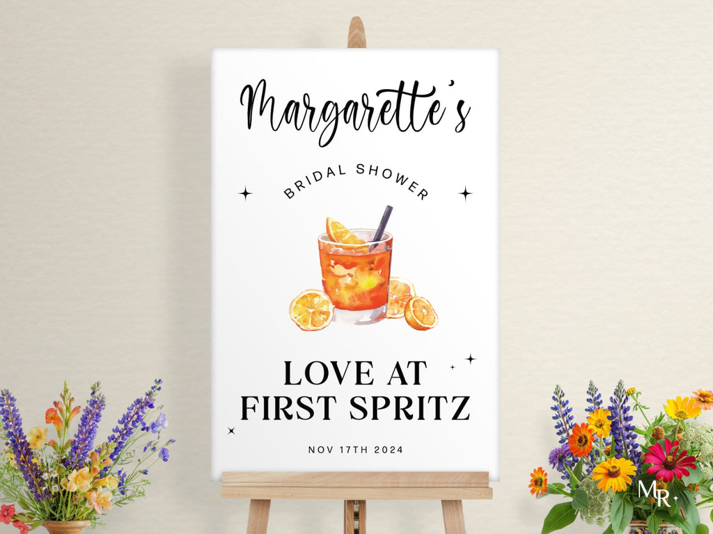 Aperol Spritz Bridal Shower Welcome Sign - SpeedyOrders