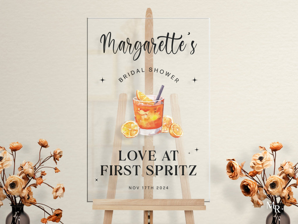 Aperol Spritz Bridal Shower Welcome Sign - SpeedyOrders