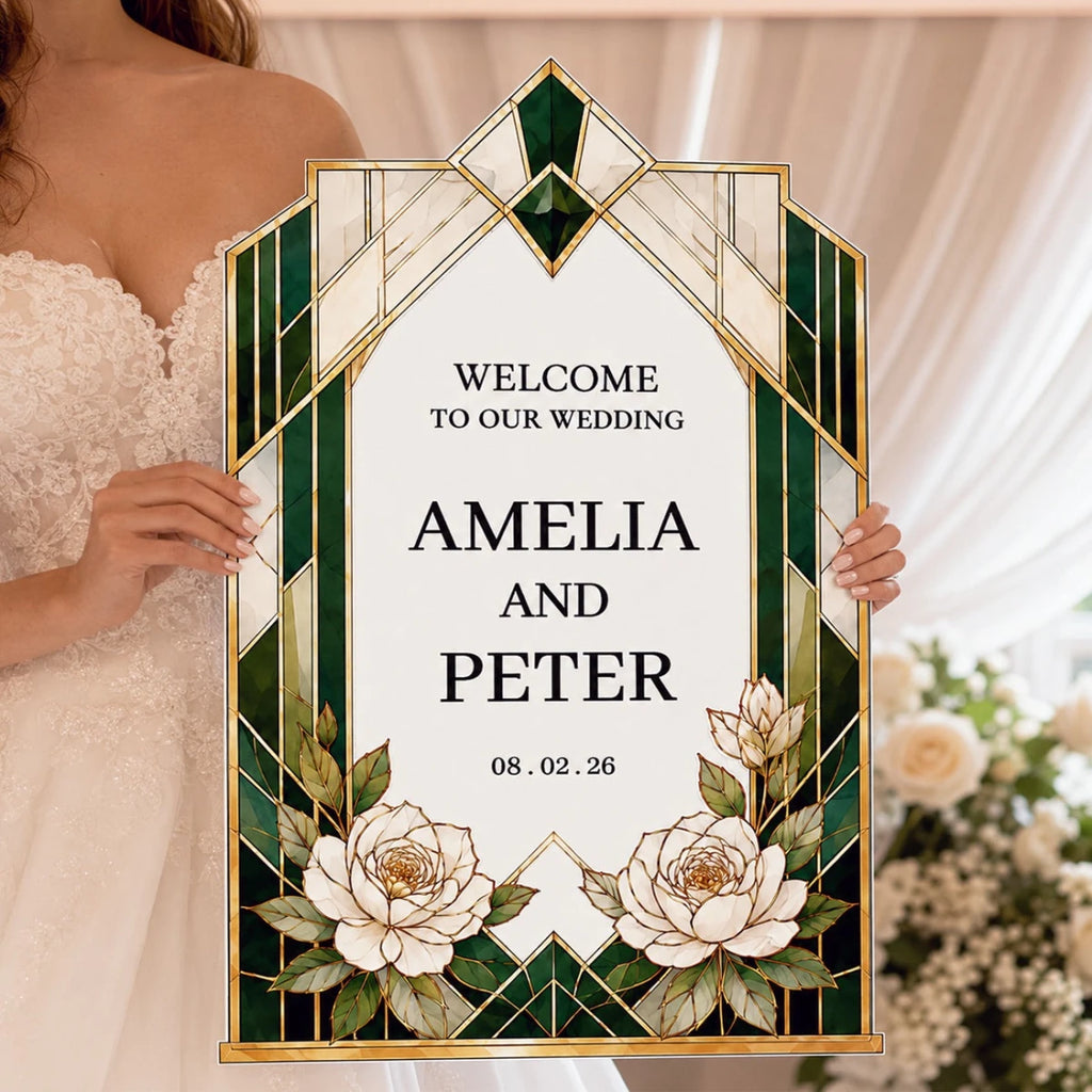 Custom Art Deco Wedding Welcome Sign | SpeedyOrders