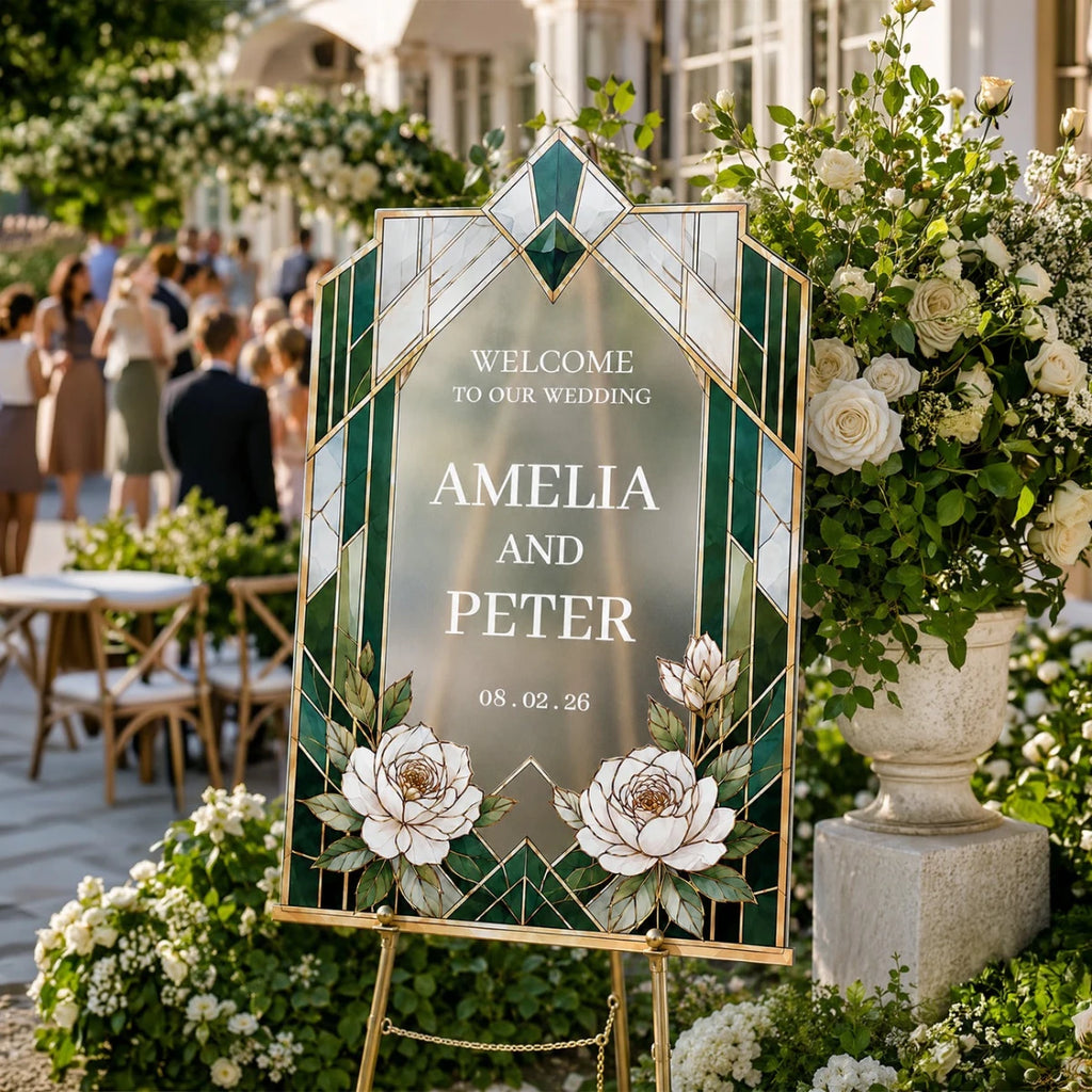 Custom Art Deco Wedding Welcome Sign | SpeedyOrders