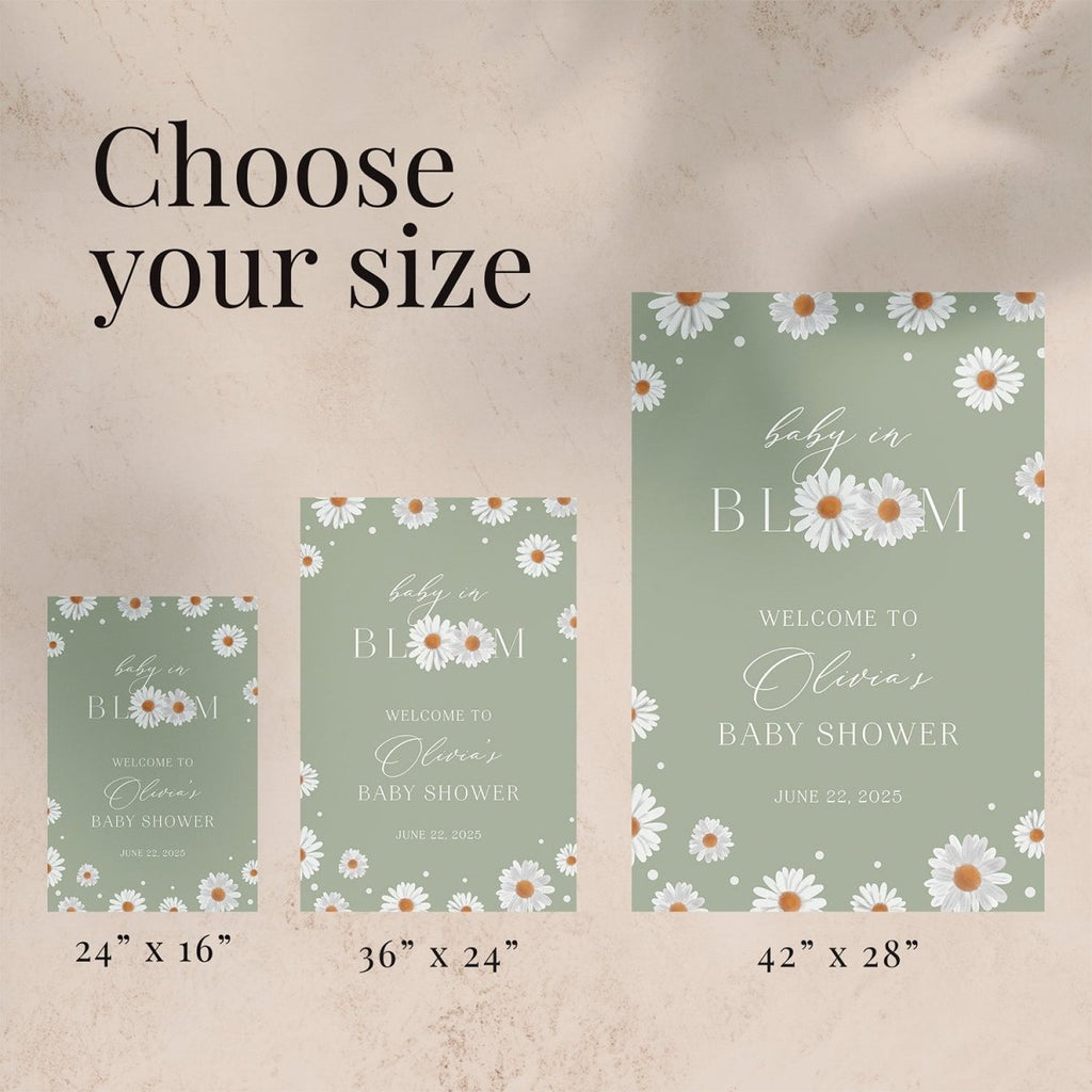 Baby In Bloom Baby Shower Sign, Acrylic Sunflower Welcome To Baby Shower Sign - SpeedyOrders