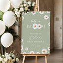 Baby In Bloom Baby Shower Sign, Acrylic Sunflower Welcome To Baby Shower Sign - SpeedyOrders