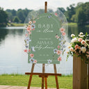 Baby In Bloom Baby Shower Sign, Sage Baby Shower Welcome Sign - SpeedyOrders