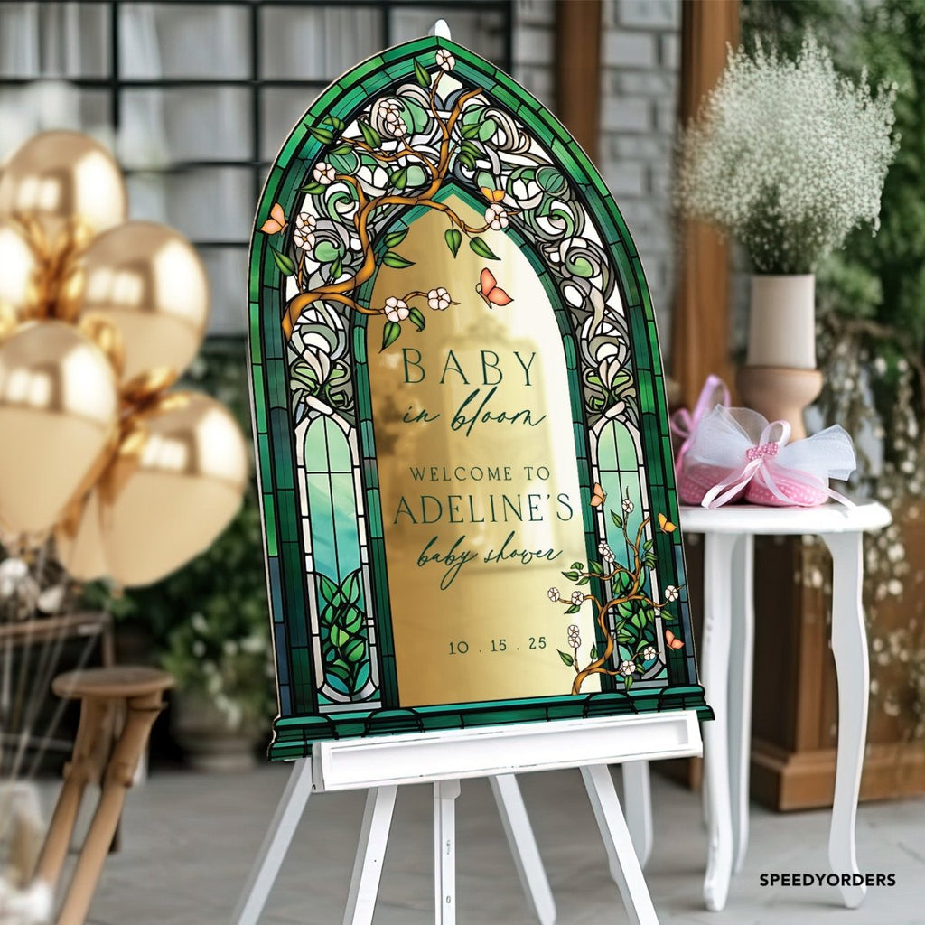 Baby In Bloom Baby Shower Sign, Wildflowers Baby Shower Welcome Sign - SpeedyOrders