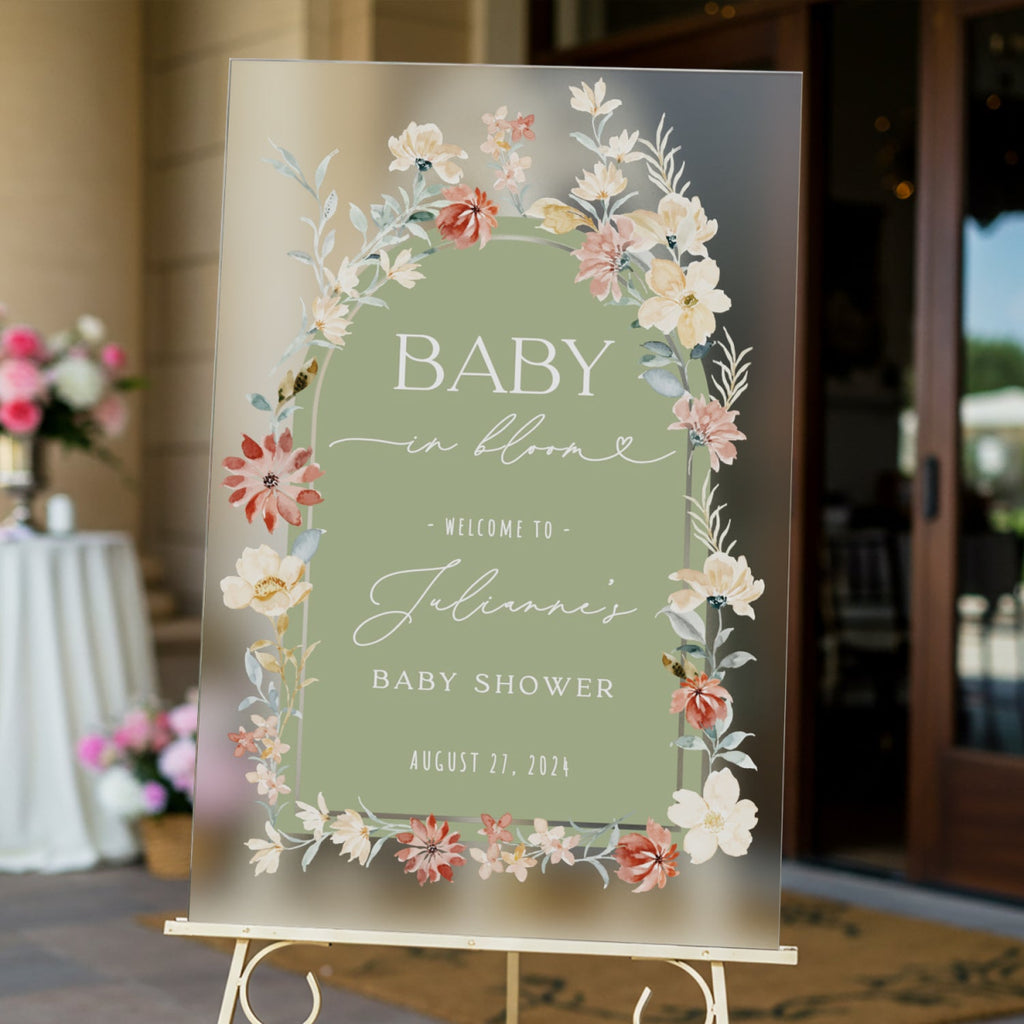 Baby In Bloom Baby Shower Sign, Wildflowers Baby Shower Welcome Sign - SpeedyOrders