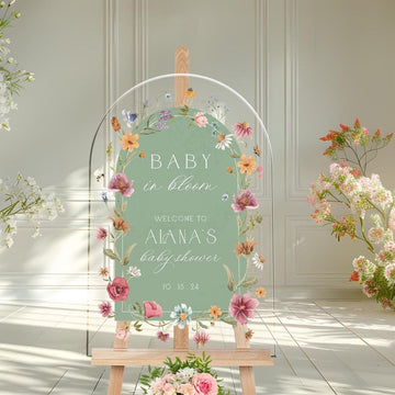 Baby In Bloom Baby Shower Welcome Sign, Wildflowers Baby Shower Sign - SpeedyOrders